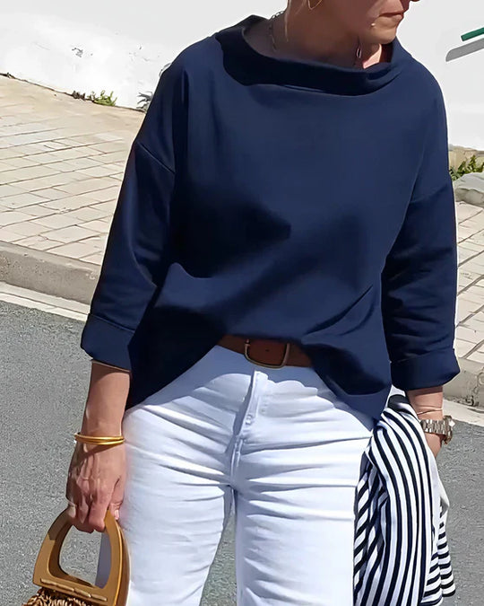 Elva - Blusa estructurada con cuello amplio