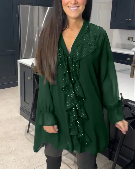 Belén - Blusa con volantes y estilo elegante