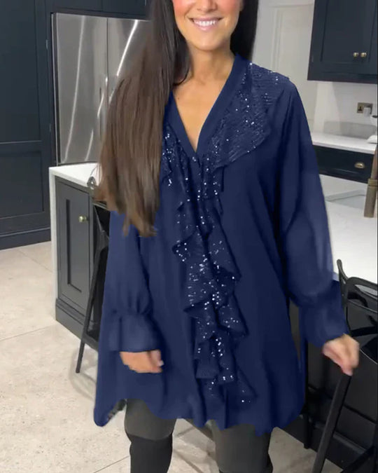 Belén - Blusa con volantes y estilo elegante