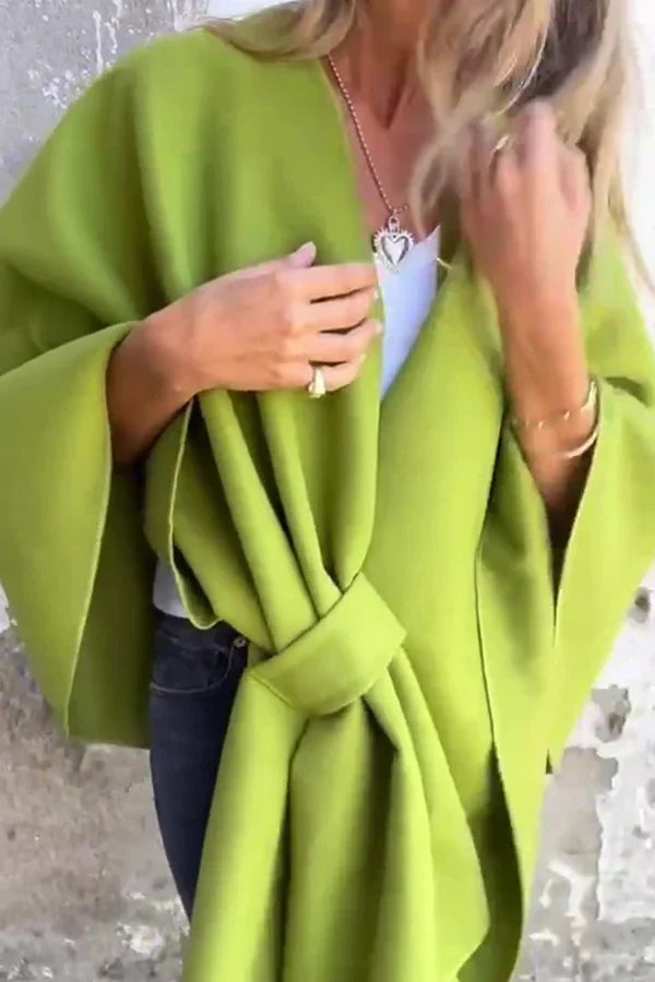 Luna – Chaqueta tipo capa con cuello en V holgado