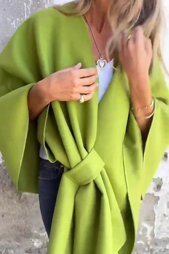 Luna – Chaqueta tipo capa con cuello en V holgado