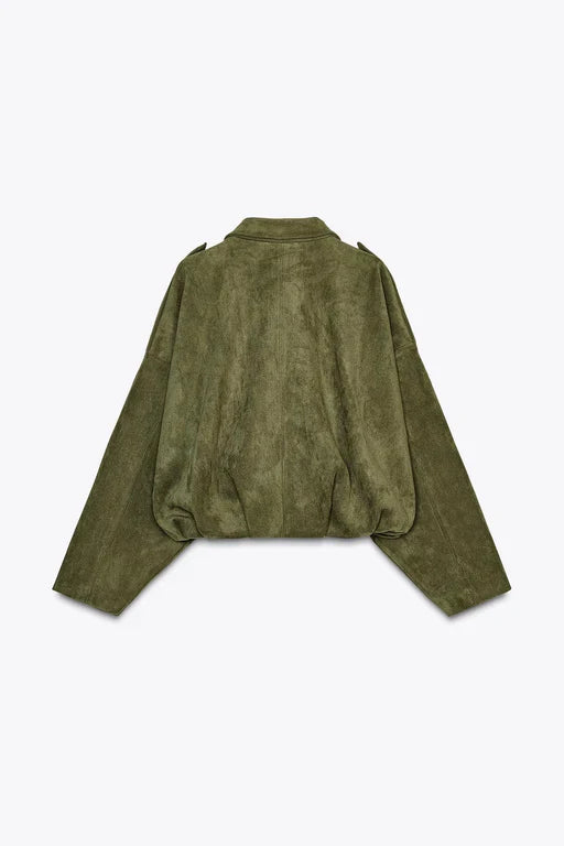 Sofía / Chaqueta de Ante con Estilo Aviador