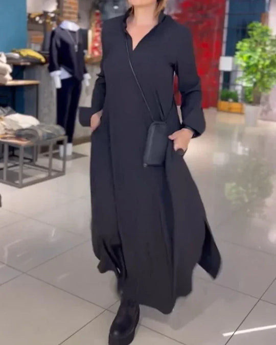 Elena - Vestido largo y amplio con aberturas laterales