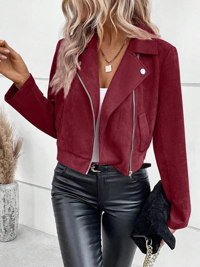 Olivia - Chaqueta de ante corta y elegante
