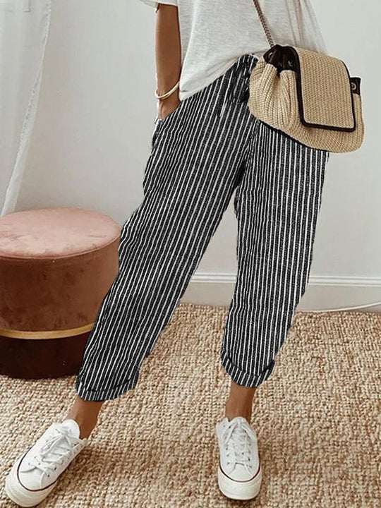 Helga | Pantalones de lino casuales elegantes