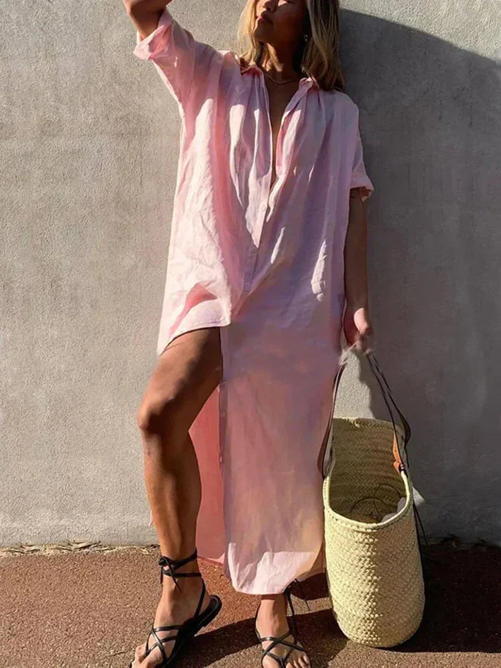 Fiona - Vestido camisero informal y elegante de verano