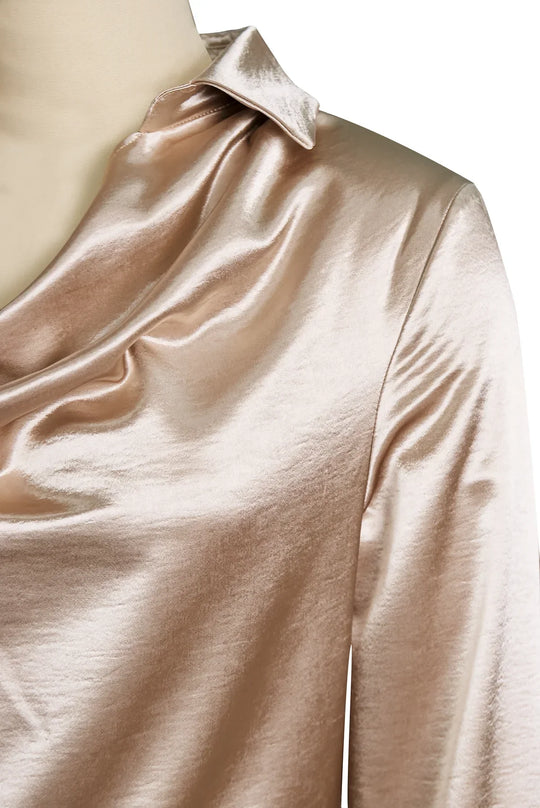 Ester - Blusa elegante con cuello drapeado