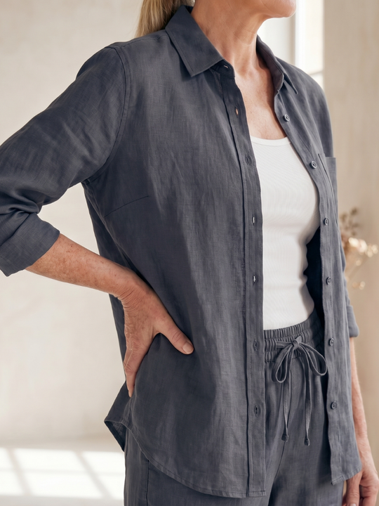 Noor | Conjunto de pantalones cónicos con camisa de manga larga