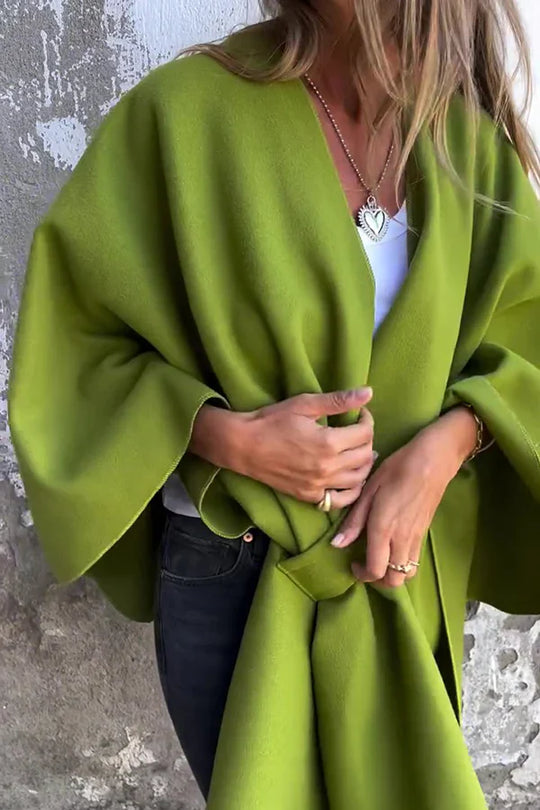 Luna – Chaqueta tipo capa con cuello en V holgado