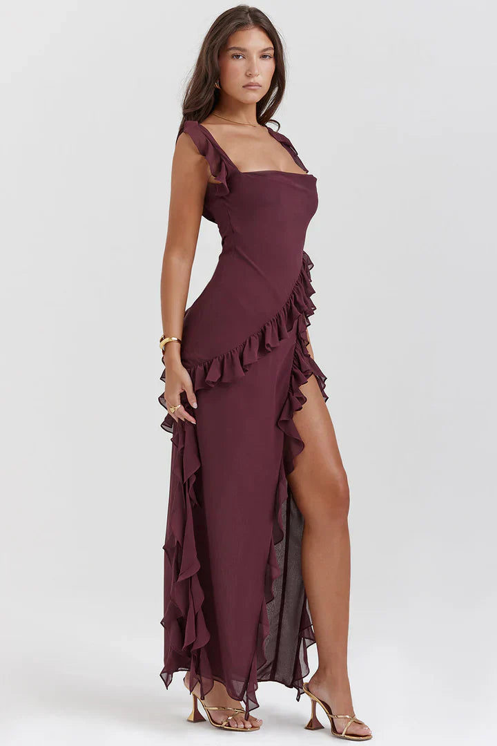 Alma - Vestido con Volantes Asimétricos