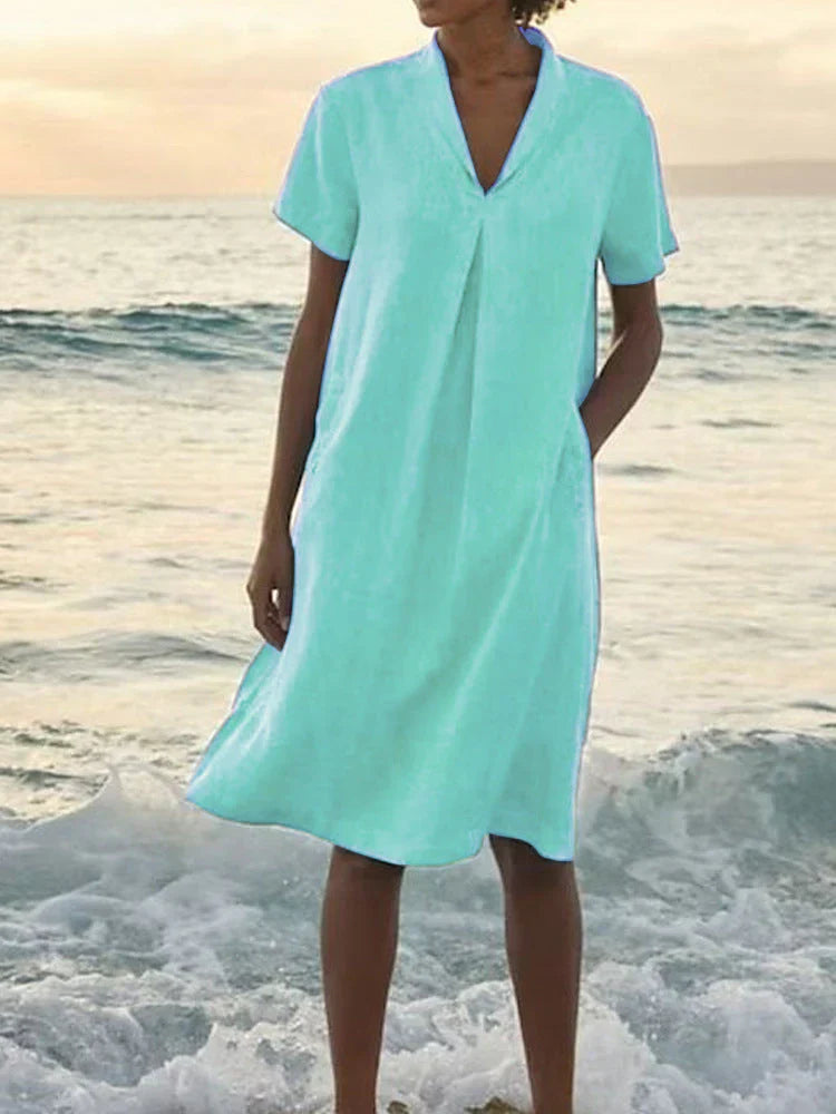 Irene™ | Vestido veraniego con bolsillos y escote en V fluido