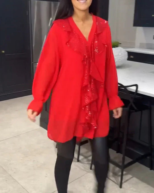 Belén - Blusa con volantes y estilo elegante