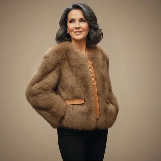 Aurelia - Chaqueta corta efecto piel de zorro