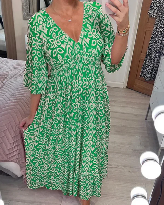Elena™ | Elegante vestido largo con estampado