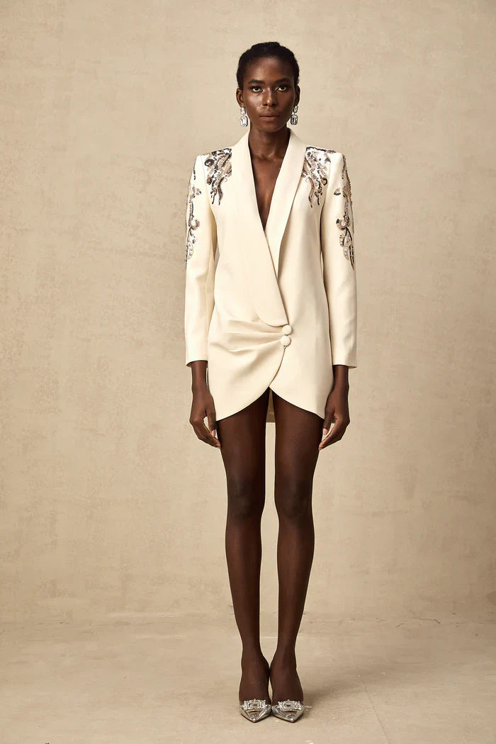 Elena – Vestido blazer con lentejuelas adornadas