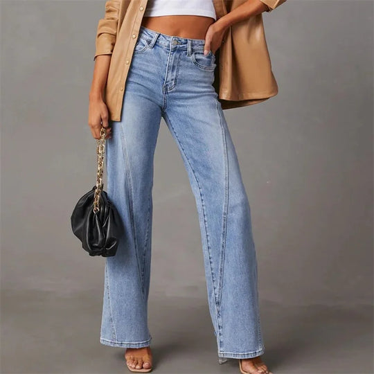 Carmen | Jeans de mezclilla de talle alto para mujer con piernas anchas