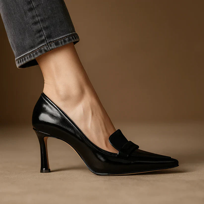 Selene - Tacones de aguja con acabado brillante