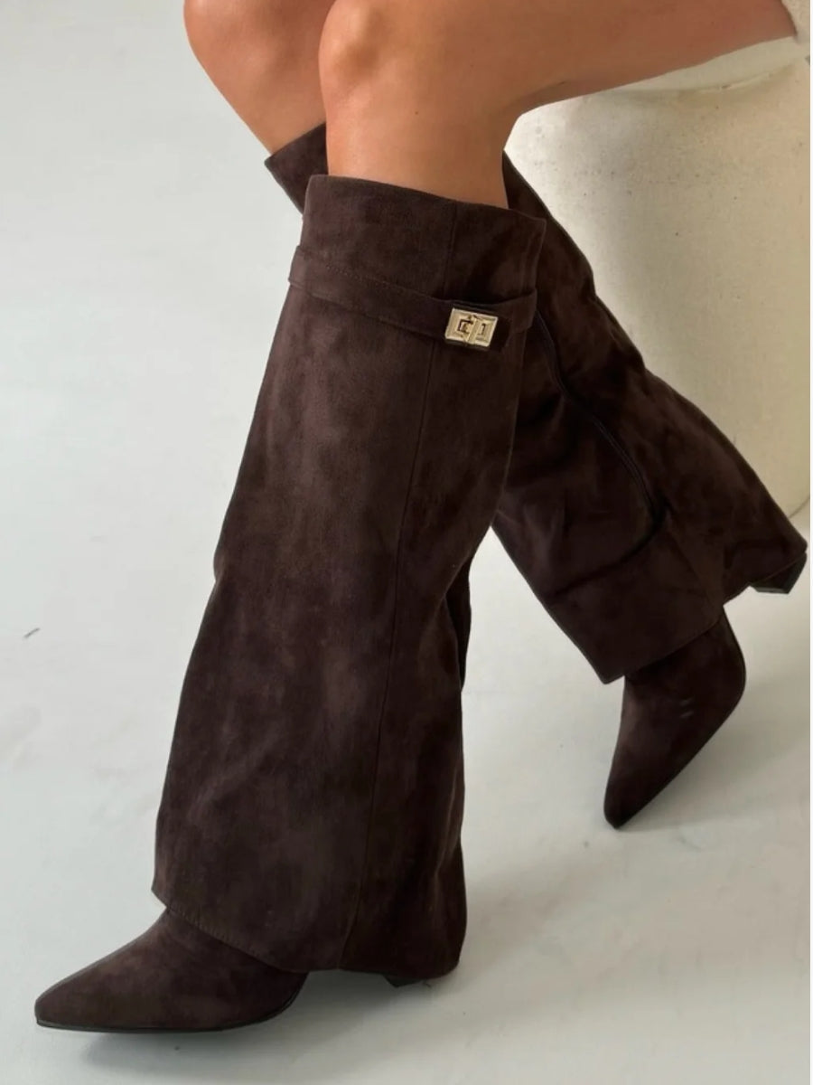Angela | Botas altas de mujer sobre la rodilla con cremallera