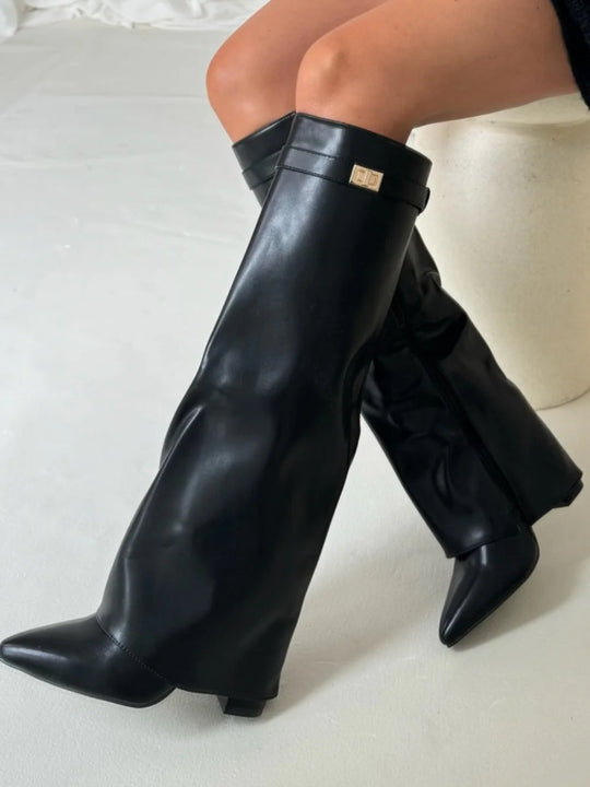 Angela | Botas altas de mujer sobre la rodilla con cremallera