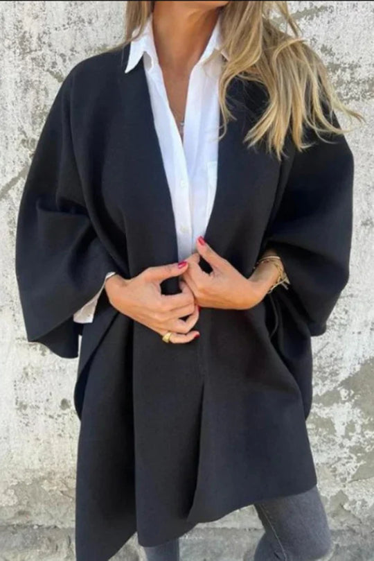 Luna – Chaqueta tipo capa con cuello en V holgado