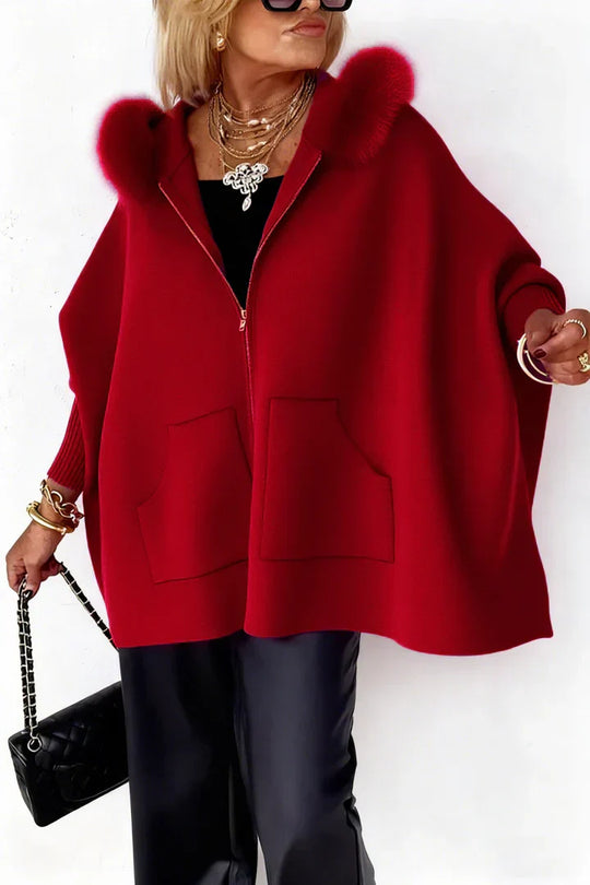 Lirio - Chaqueta con capucha y detalles de pelo