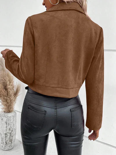 Olivia - Chaqueta de ante corta y elegante