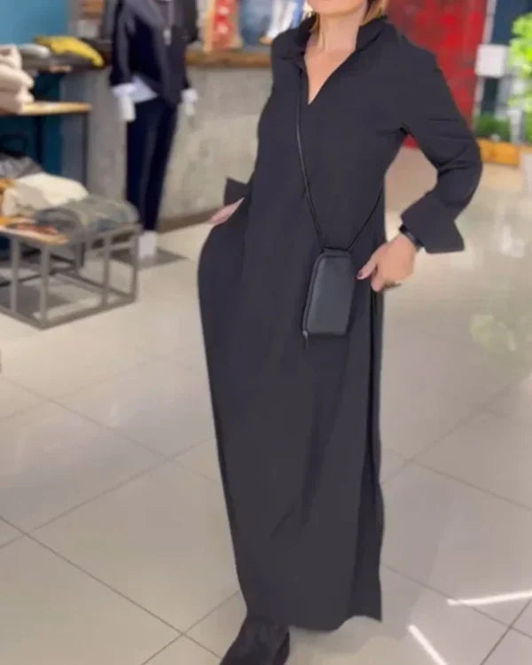 Elena - Vestido largo y amplio con aberturas laterales