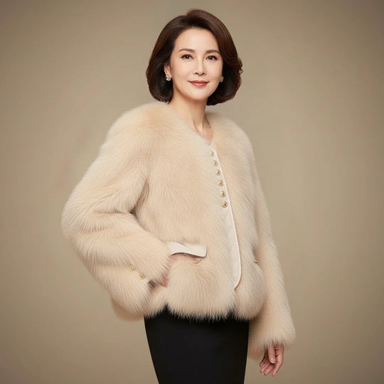 Aurelia - Chaqueta corta efecto piel de zorro