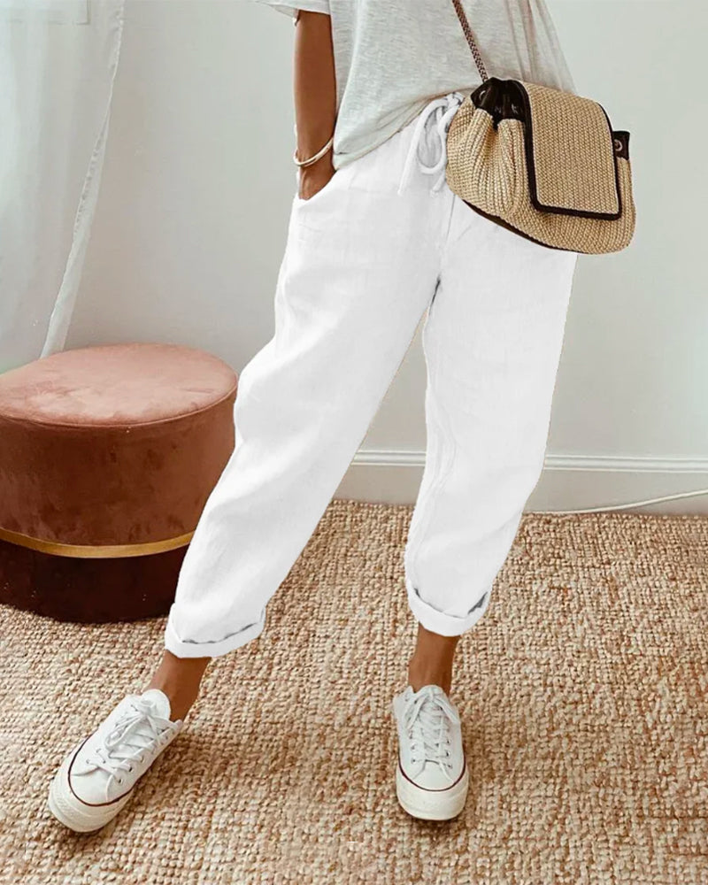 Helga | Pantalones de lino casuales elegantes
