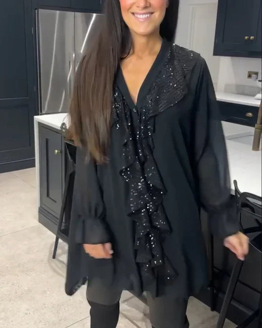 Belén - Blusa con volantes y estilo elegante