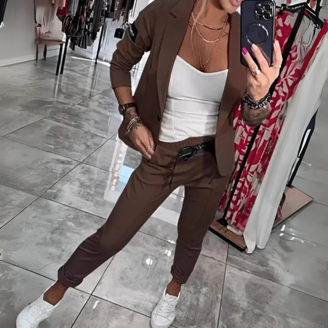 Ginebra - Traje de chaqueta y pantalón para mujer