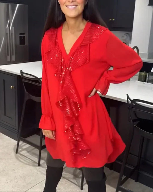 Belén - Blusa con volantes y estilo elegante