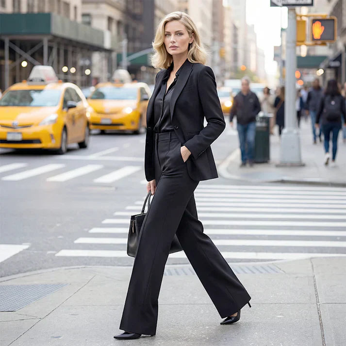 Carla - Pantalones de traje de mujer con cintura alta