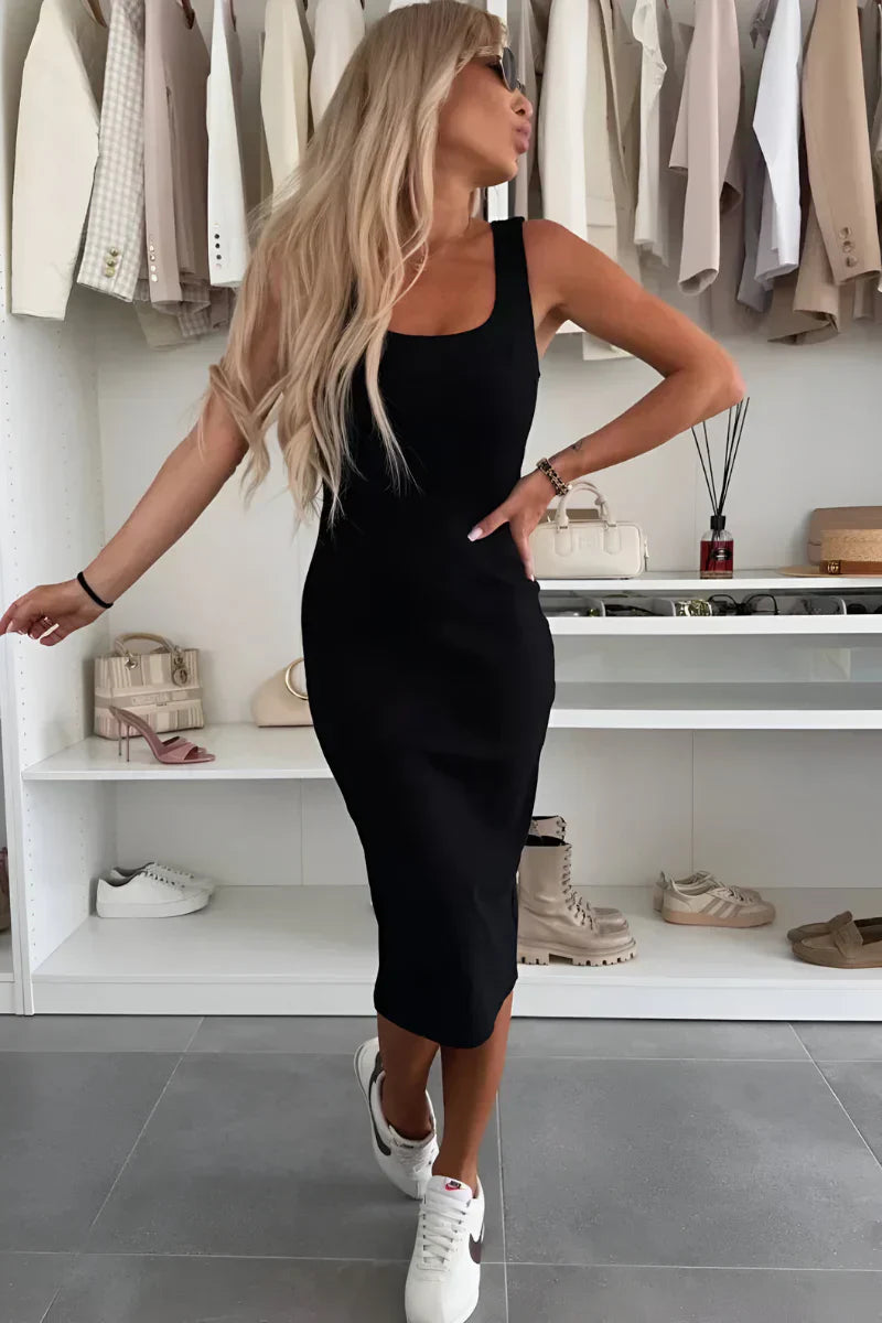 Gisela - Vestido midi cómodo con chaqueta a juego