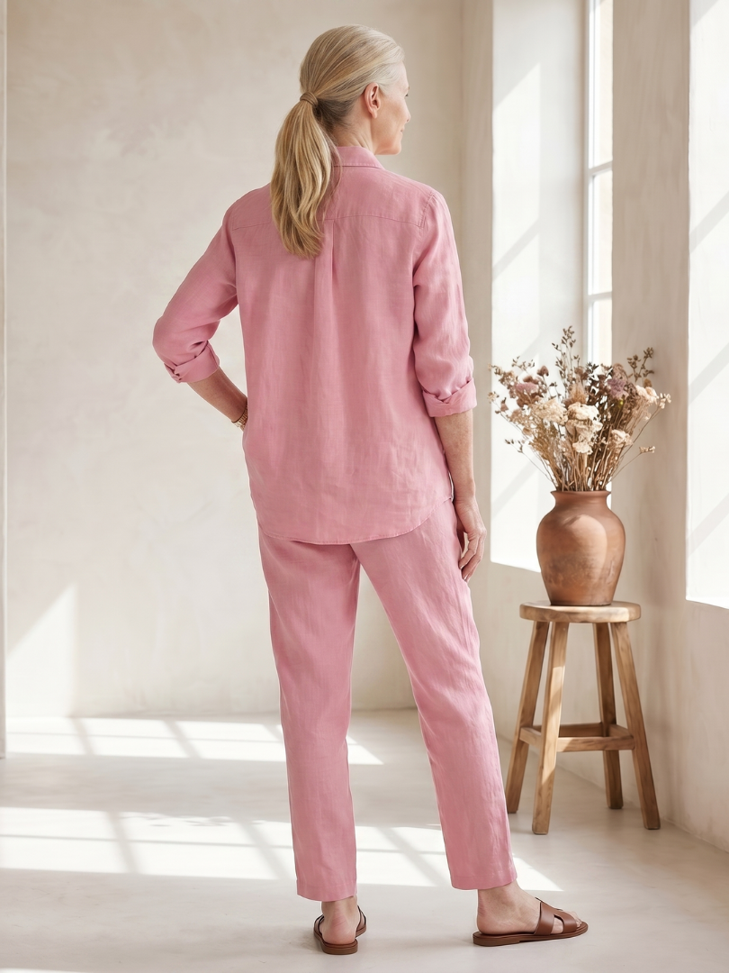 Noor | Conjunto de pantalones cónicos con camisa de manga larga