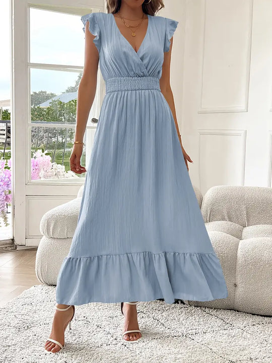 Carmen™ Vestido con escote cruzado, cintura fruncida y volantes