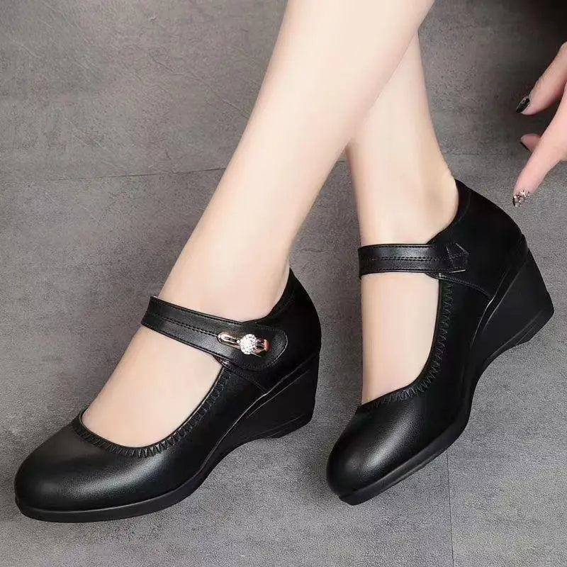 Ali - Zapatos de tacón con efecto cuero y suela blanda