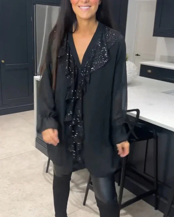 Belén - Blusa con volantes y estilo elegante