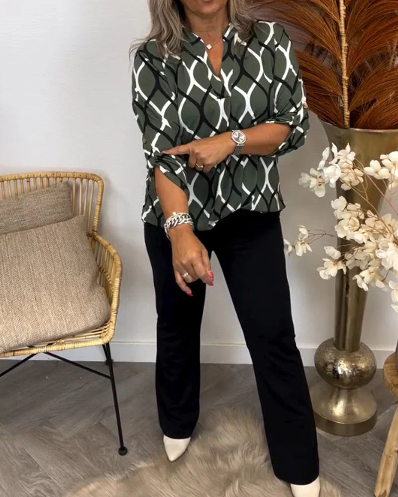 Nora – Blusa con estampado gráfico