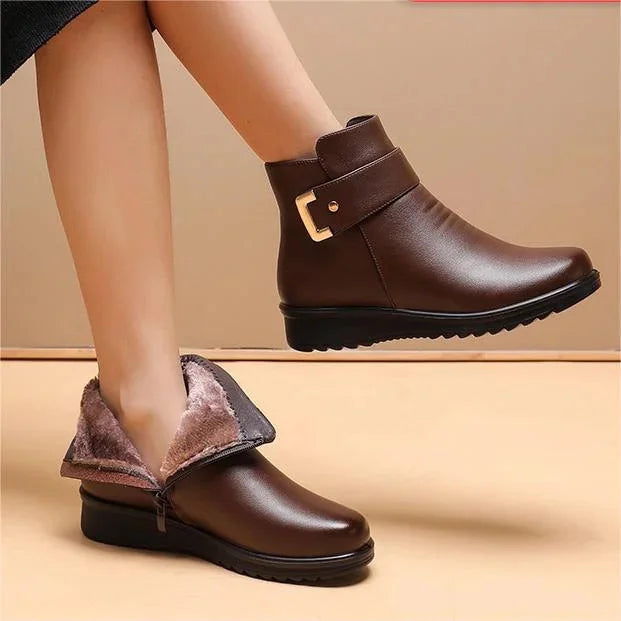 Edith | Botines de mujer con hebilla y forro de piel
