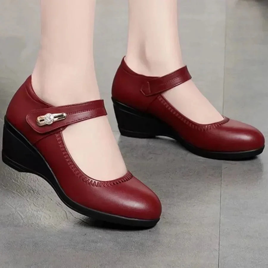 Ali - Zapatos de tacón con efecto cuero y suela blanda