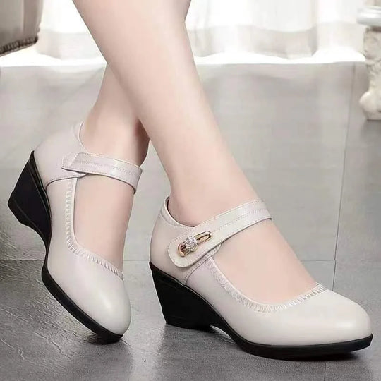 Ali - Zapatos de tacón con efecto cuero y suela blanda