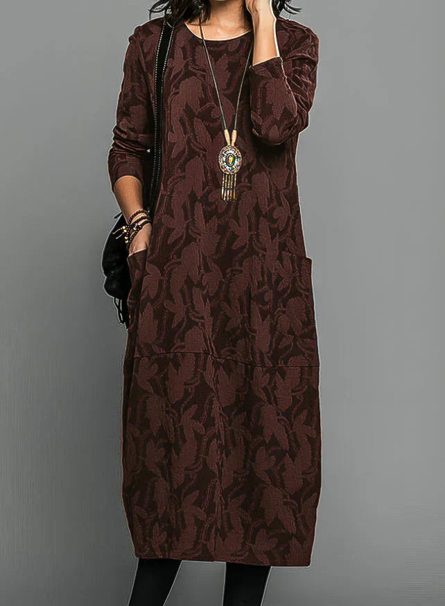 Casia - Vestido informal con cuello redondo