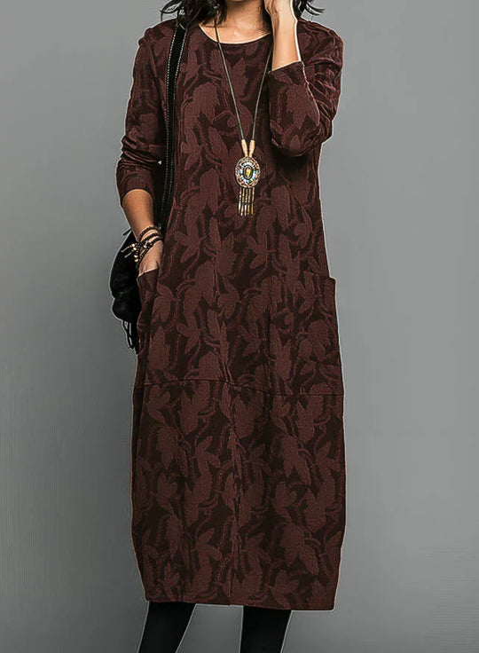 Casia - Vestido informal con cuello redondo