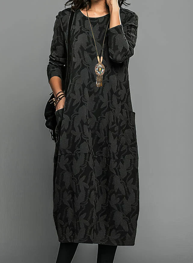 Casia - Vestido informal con cuello redondo