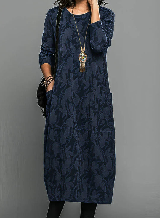 Casia - Vestido informal con cuello redondo