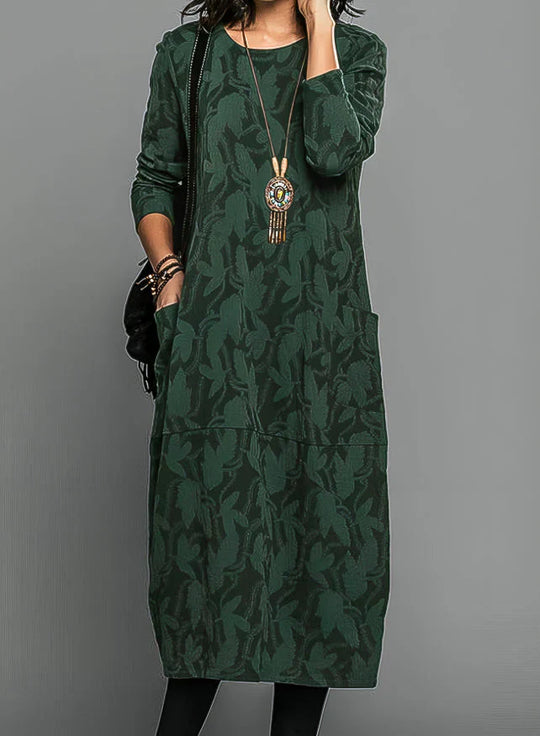Casia - Vestido informal con cuello redondo