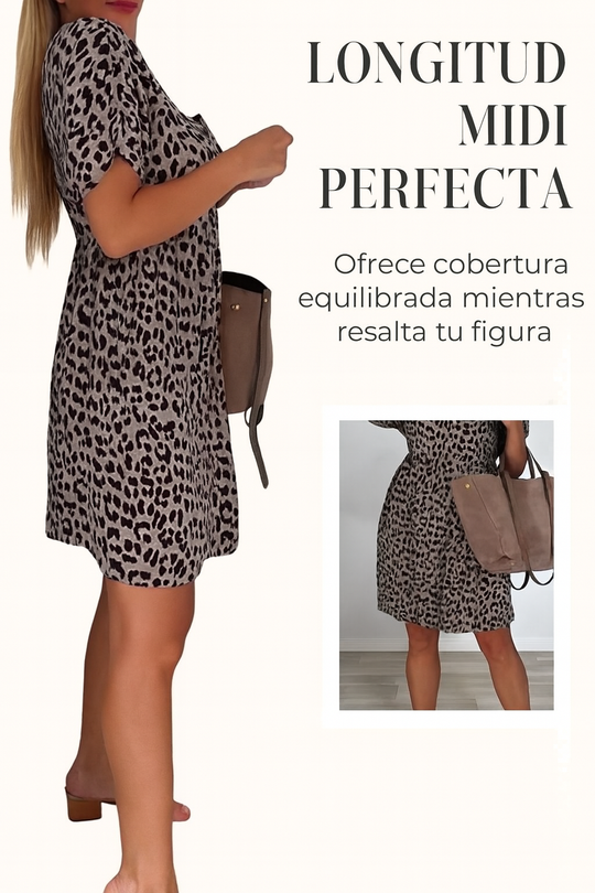 Amara - Vestido de manga corta con cuello en V