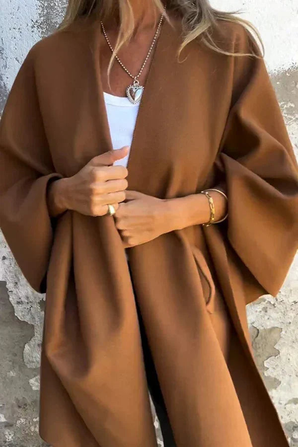 Luna – Chaqueta tipo capa con cuello en V holgado