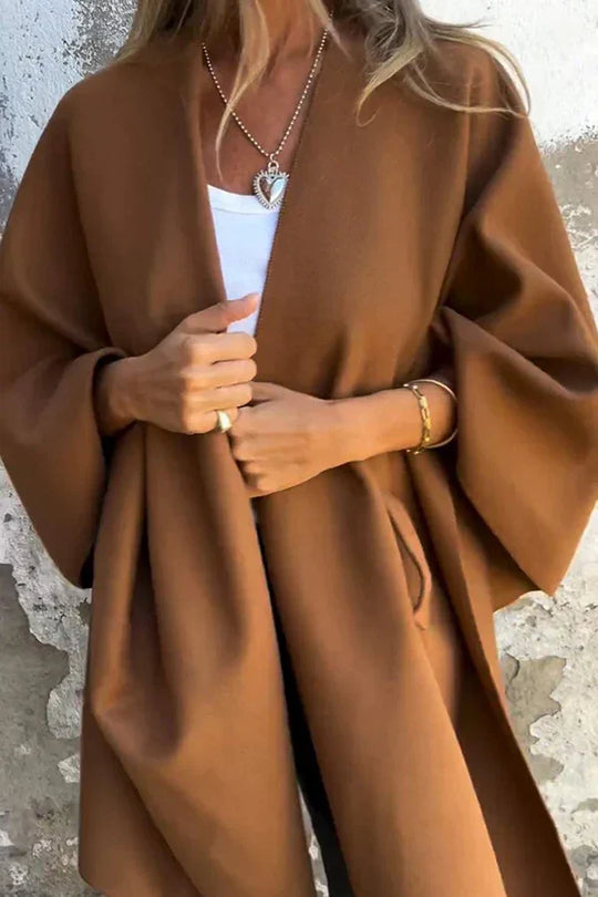 Luna – Chaqueta tipo capa con cuello en V holgado